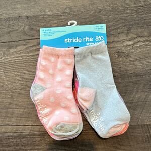 Stride Rite 360 2-4T‎ Girl's Pastel Polka Dot Crew Socks